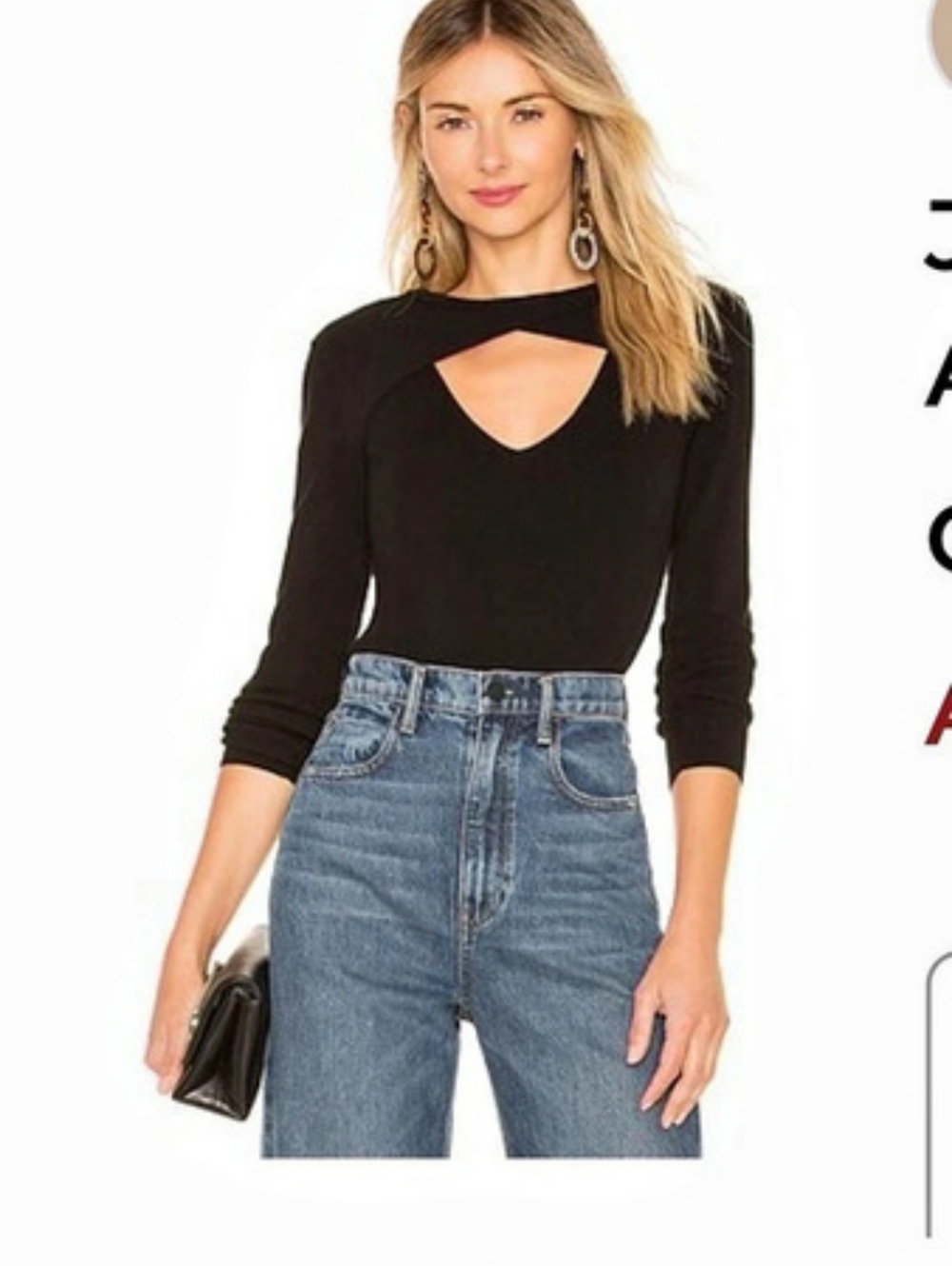 A.L.C. Curtis Black Cutout Crewneck Sweater Nwot